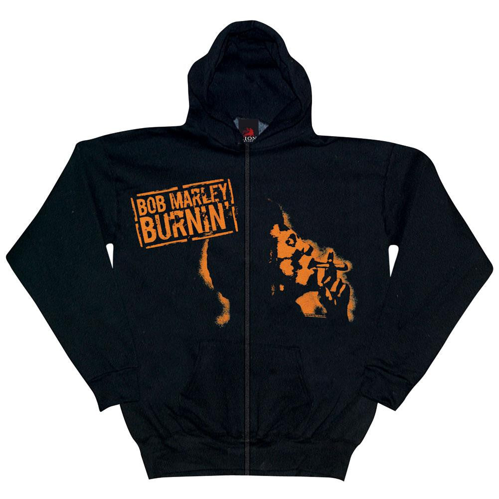Bob Marley - Burnin Zip Up Lightweight Hoodie Men's Hoodies Bob Marley 2XL Black
