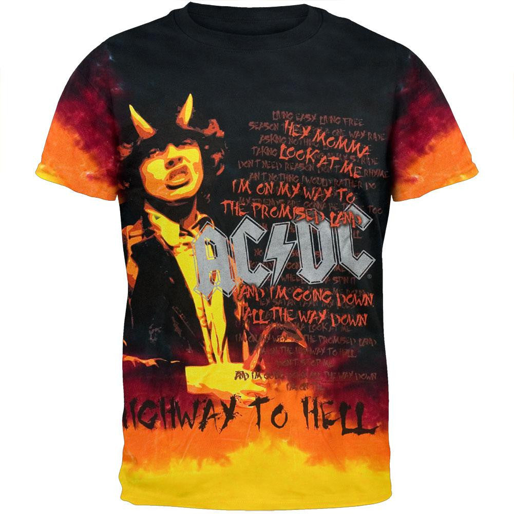 AC/DC - Hell Tie Dye T-Shirt Men's T-Shirts AC/DC SM Black