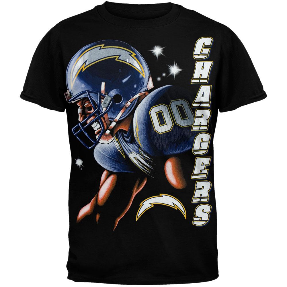 San Diego Chargers - Gameface T-Shirt Men's T-Shirts San Diego Chargers MD Black