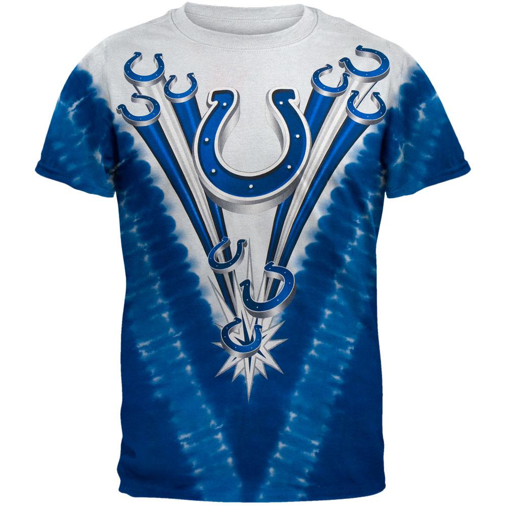 Indianapolis Colts - Logo V-Dye Tie Dye T-Shirt Blue