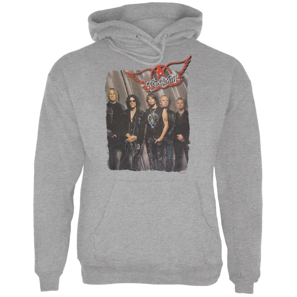Aerosmith - Group Standing Hoodie Men's Hoodies Aerosmith XL Grey