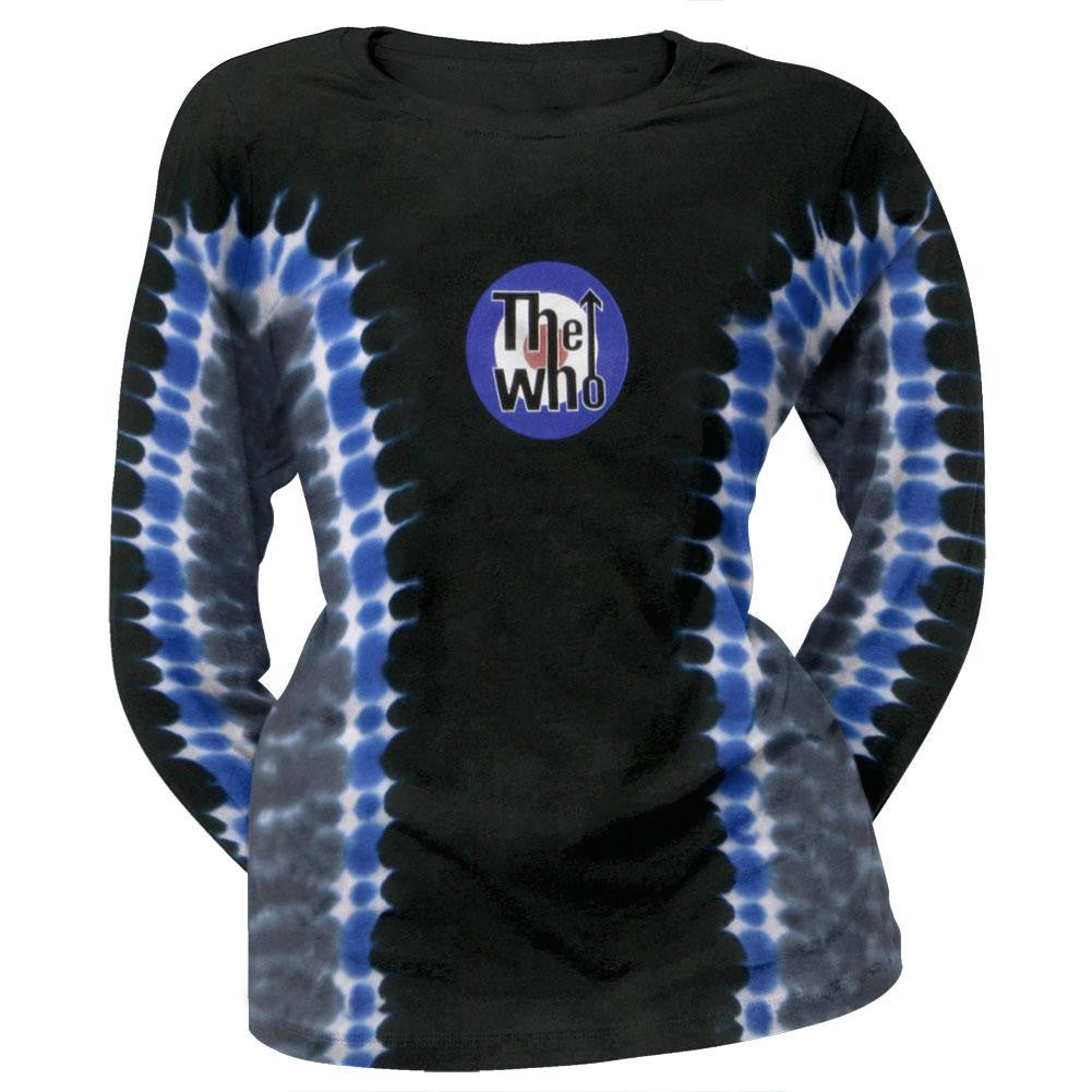 The Who - Logo TieDye Juniors Long Sleeve T-Shirt Juniors Long Sleeves The Who SM Black