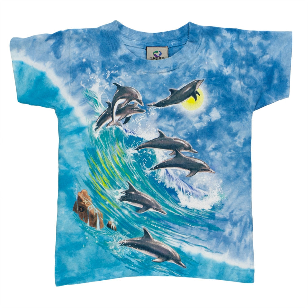 Surfing Dolphins Tie Dye Youth T-Shirt Youth T-Shirts Old Glory
