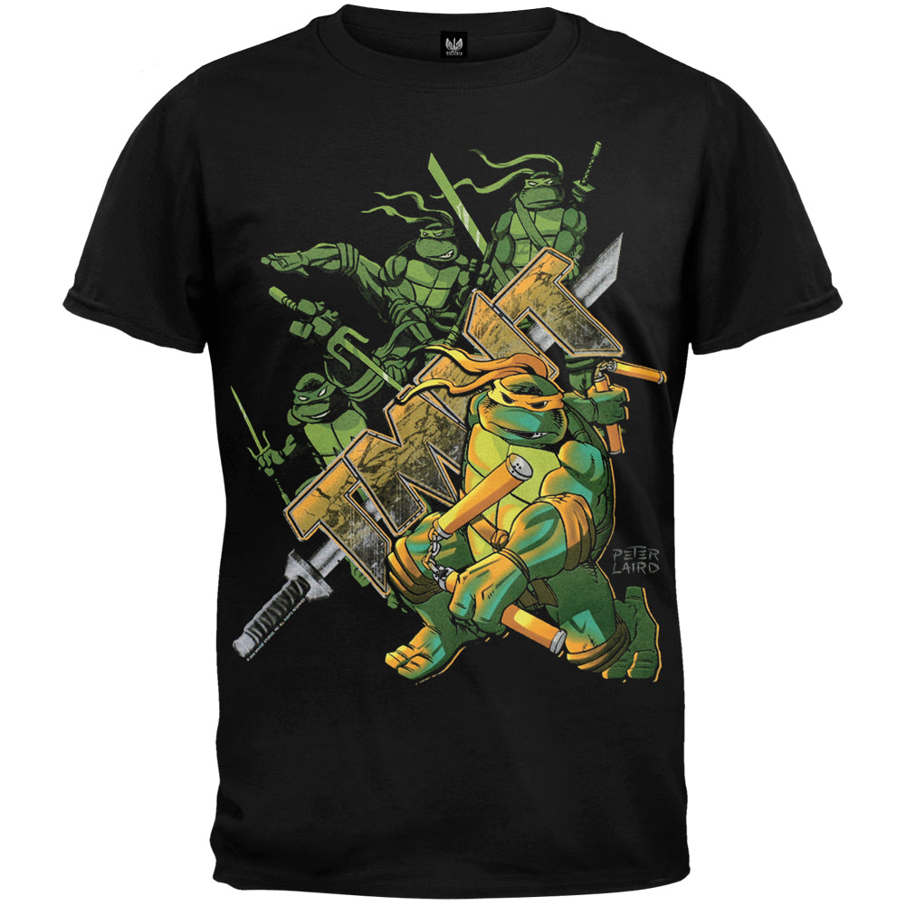 Teenage Mutant Ninja Turtles - Mikey Youth T-Shirt Youth T-Shirts Teenage Mutant Ninja Turtles YLG Black