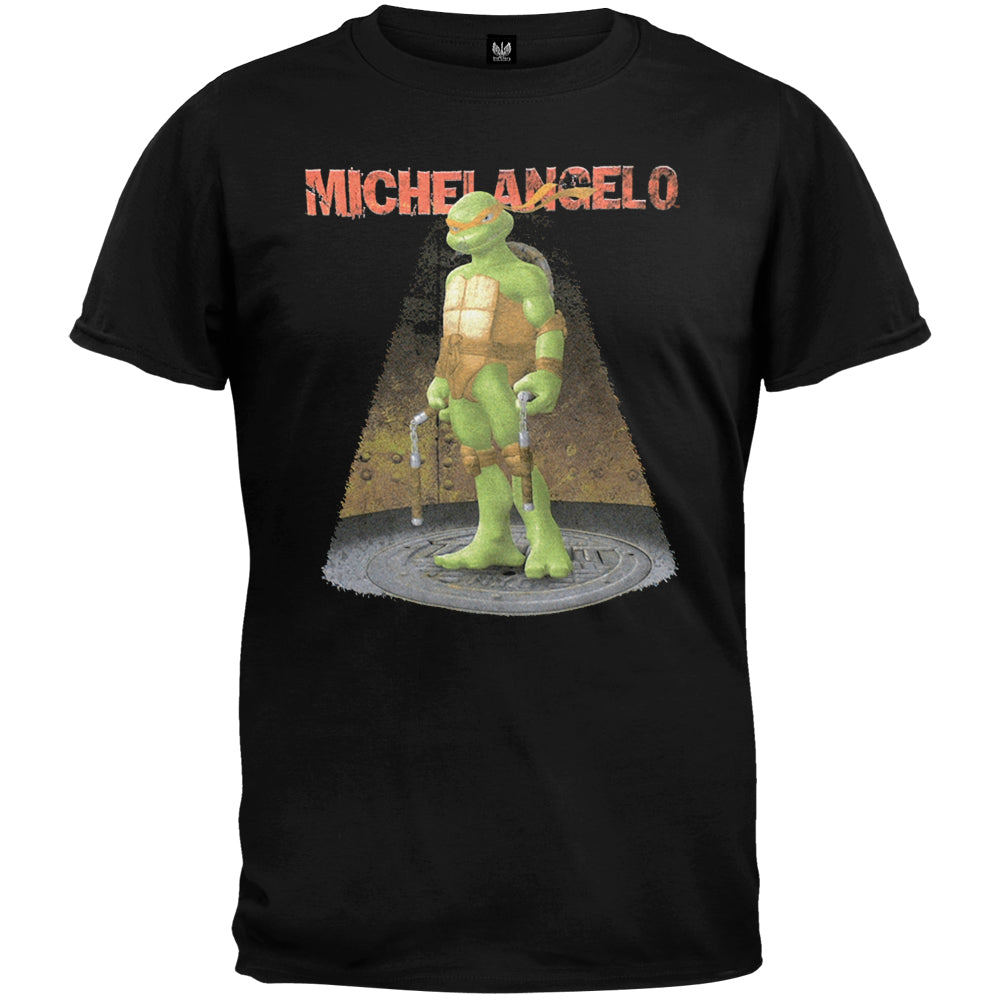 Teenage Mutant Ninja Turtles - Mike Spot Youth T-Shirt Youth T-Shirts Teenage Mutant Ninja Turtles YMD Black