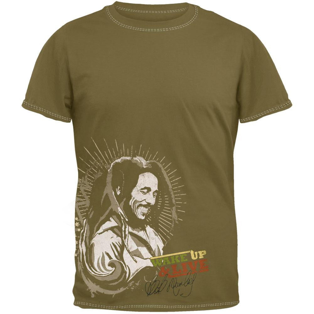 Bob Marley - Wake Up T-Shirt Men's T-Shirts Bob Marley SM Brown
