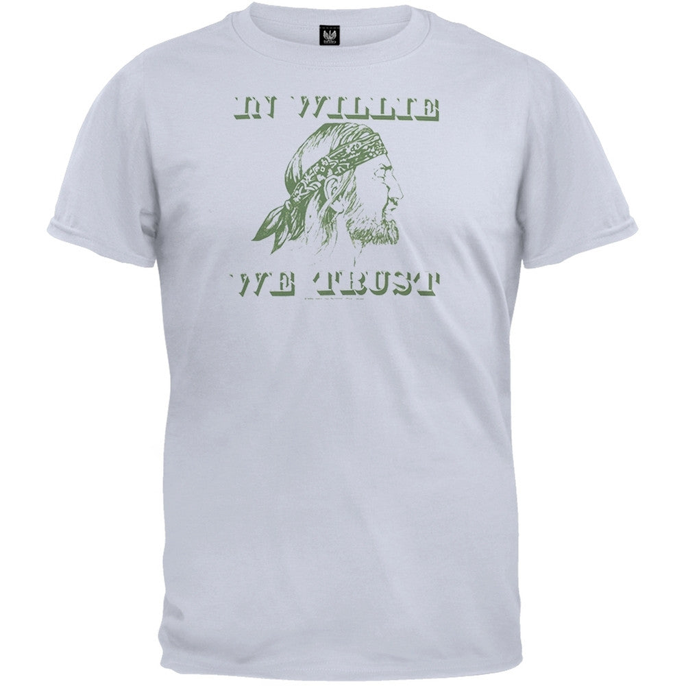 Willie Nelson - Trust Mens T-Shirt Men's T-Shirts Willie Nelson SM Grey
