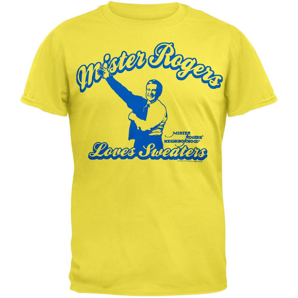 Mr Rogers - Loves Sweaters Soft T-Shirt Men's T-Shirts Mr. Rogers 2XL Yellow