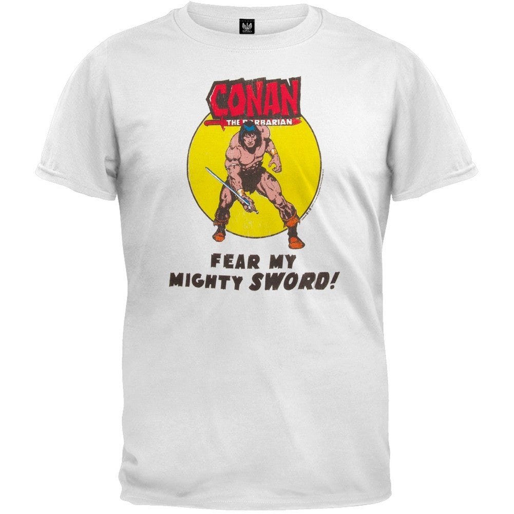 Conan - Mighty Sword T-Shirt Men's T-Shirts Conan the Barbarian MD White