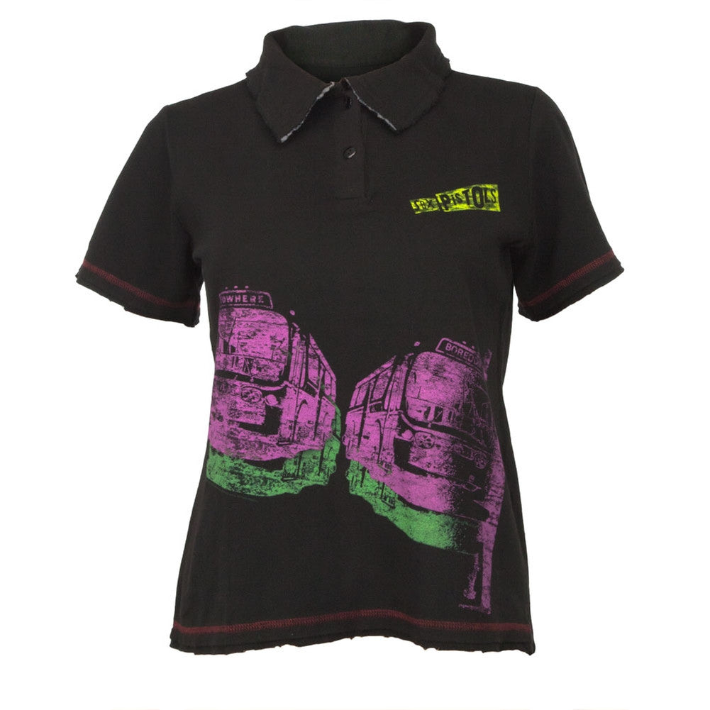 Sex Pistols Vacant Buses Women's Black Polo Shirt Women's T-Shirts Sex Pistols