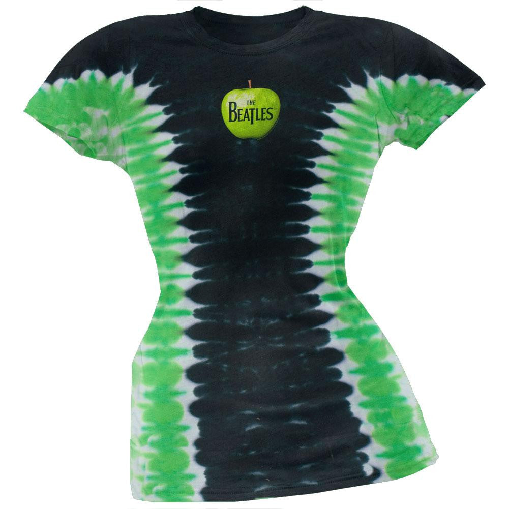 The Beatles - Apple Logo Tie Dye Juniors T-Shirt Juniors T-Shirts The Beatles SM Black