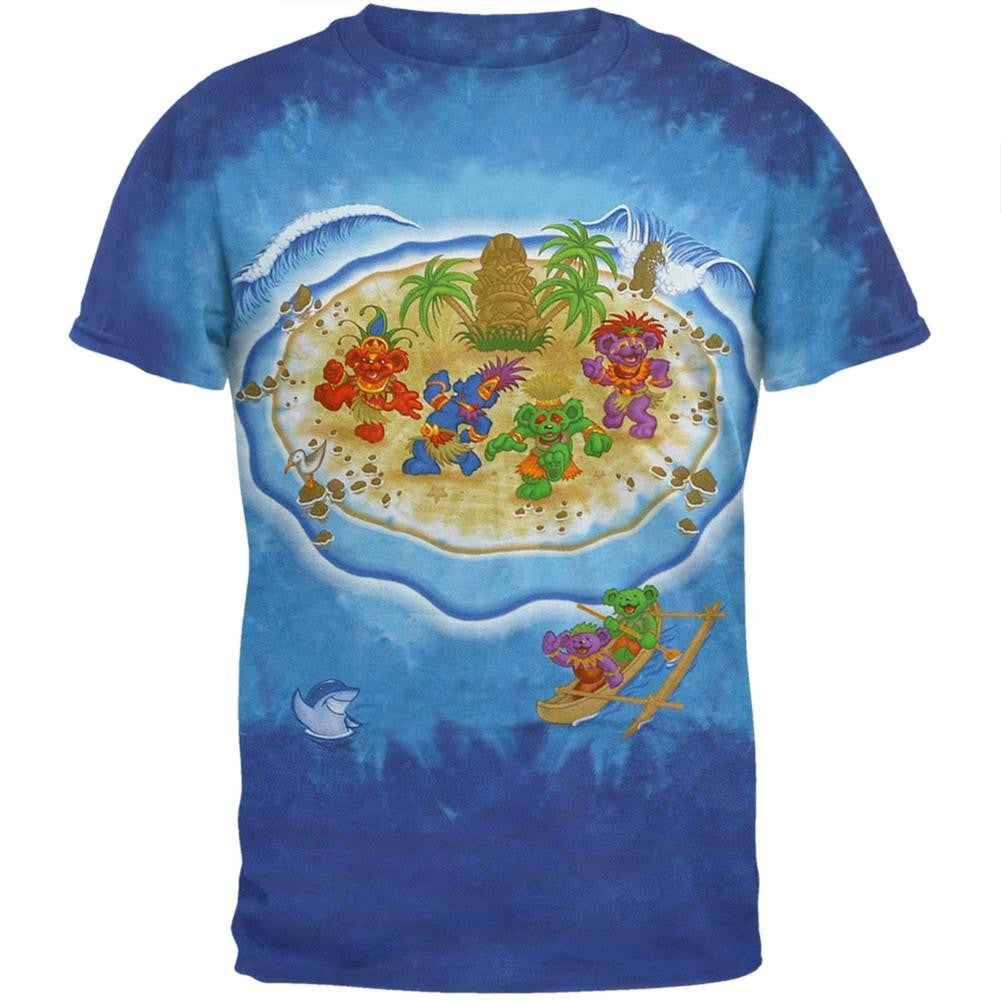 Grateful Dead - Tiki Bears Tie Dye T-Shirt Men's T-Shirts Grateful Dead MD Blue