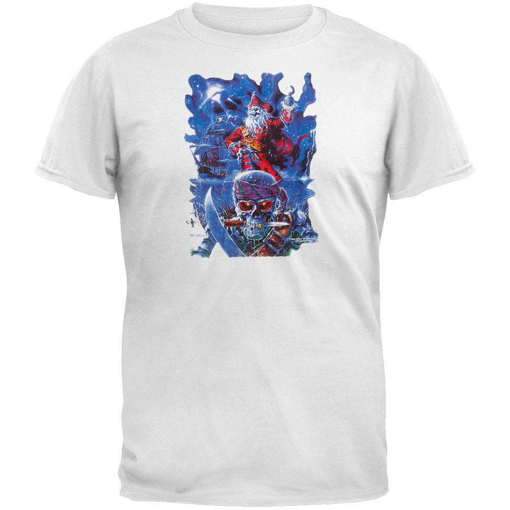 Skull Pirate Invasion White T-Shirt Men's T-Shirts Old Glory