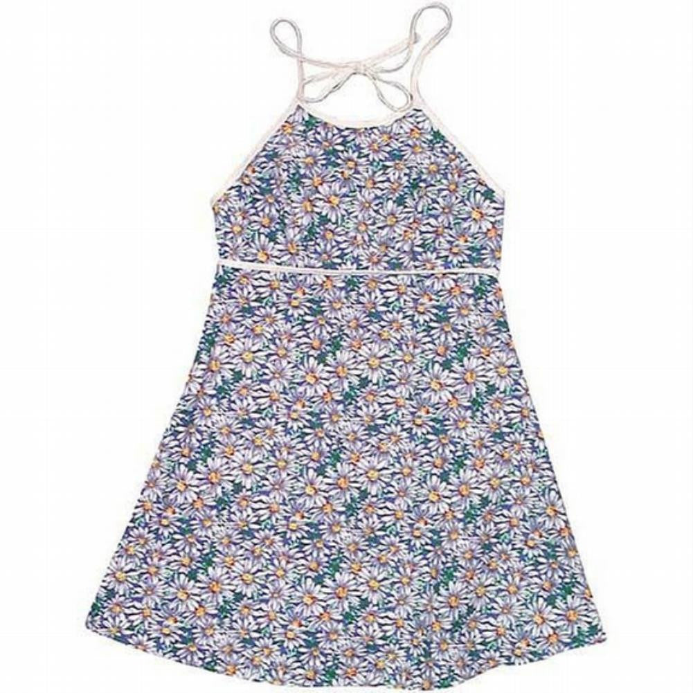 Blue Daisy Hemp Juniors Halter Dress Juniors Dresses Old Glory LG Multi