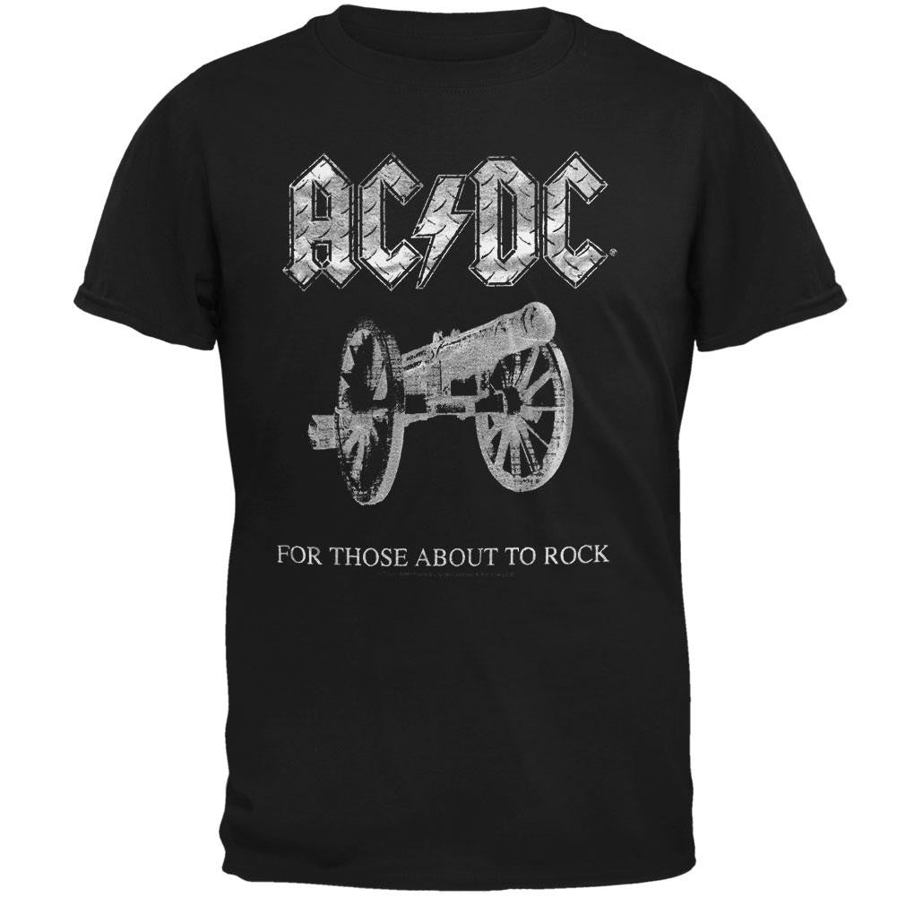 AC/DC - For Those About To Rock Steel Logo T-Shirt Men's T-Shirts AC/DC MD Black