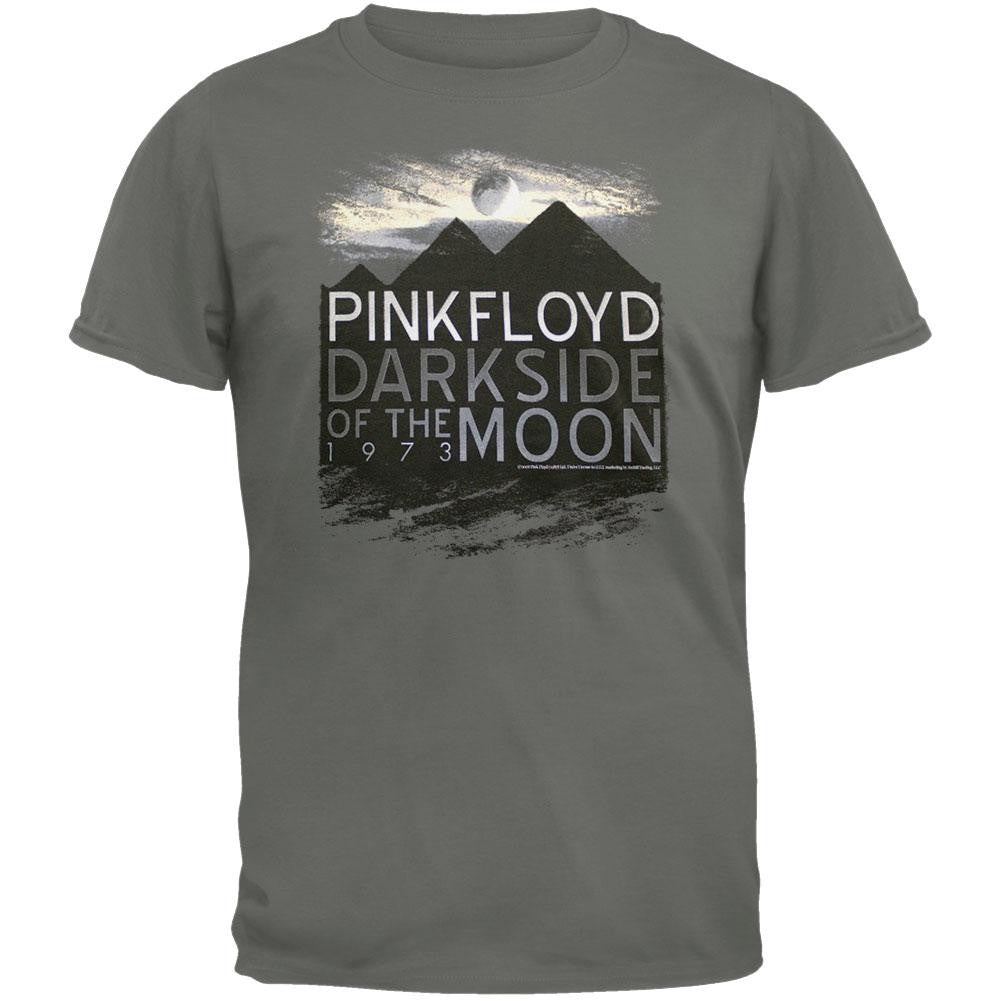 Pink Floyd - Dark Side Pyramids Soft Grey T-Shirt Men's T-Shirts Pink Floyd MD Grey