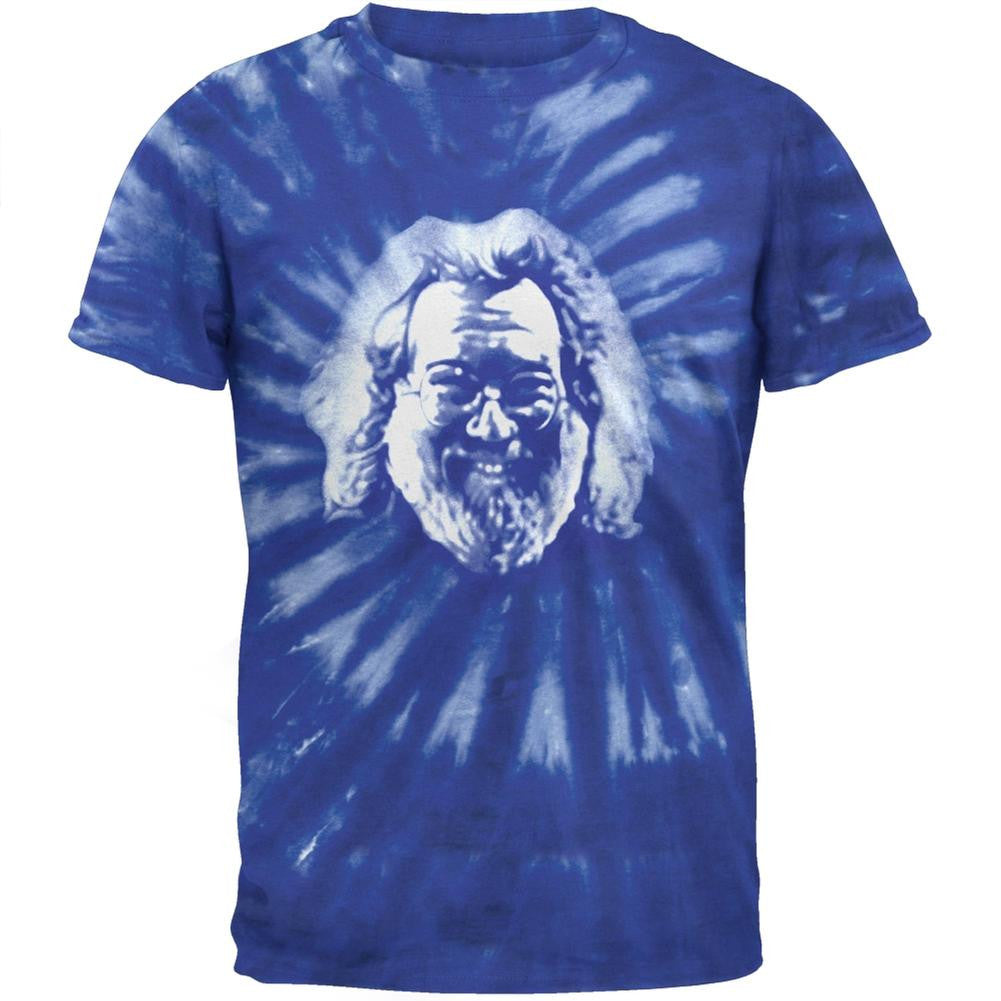 Jerry Garcia - Blue Spiral Tie Dye T-Shirt Men's T-Shirts Jerry Garcia 2XL Blue