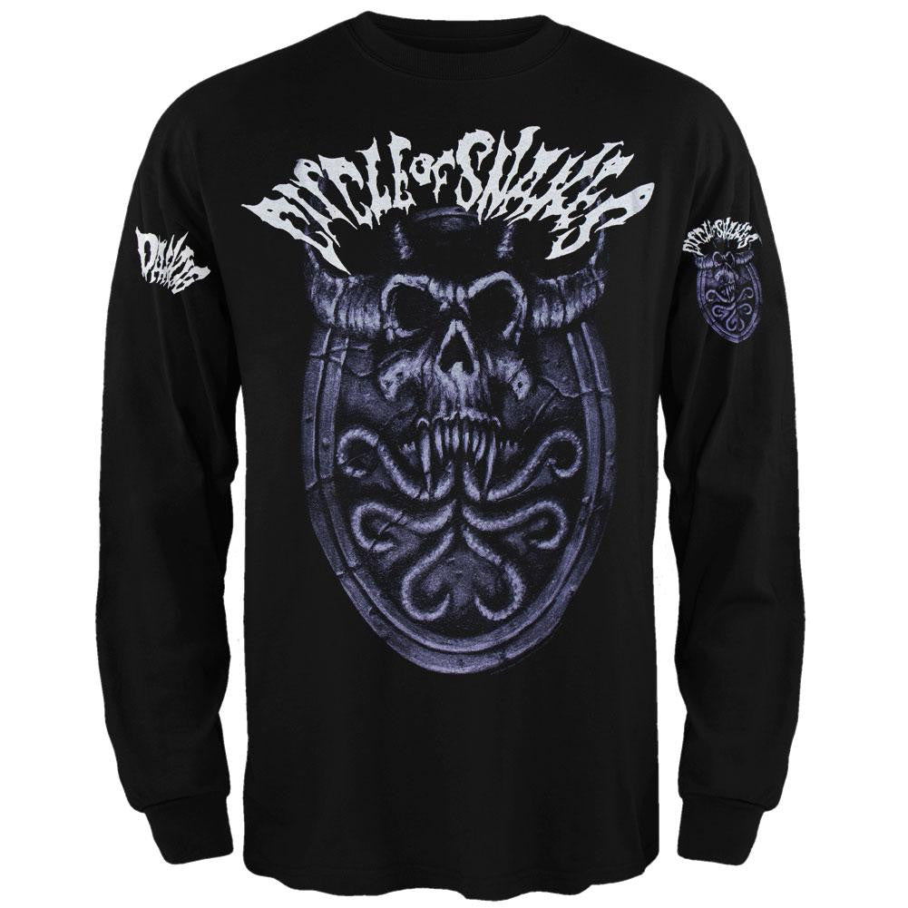 Danzig - Circle Of Snakes Skull Adult Long Sleeve T-Shirt Men's Long Sleeves Danzig SM Black