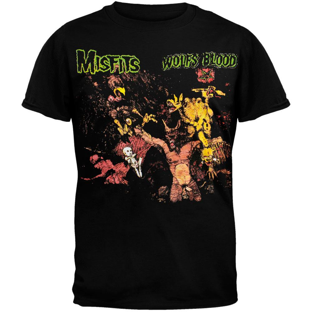 Misfits - Wolfs Blood Graphic Adult T-Shirt Men's T-Shirts Misfits 2XL Black