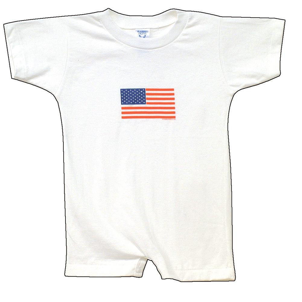 American Flag Romper Infant Rompers Old Glory 18 White