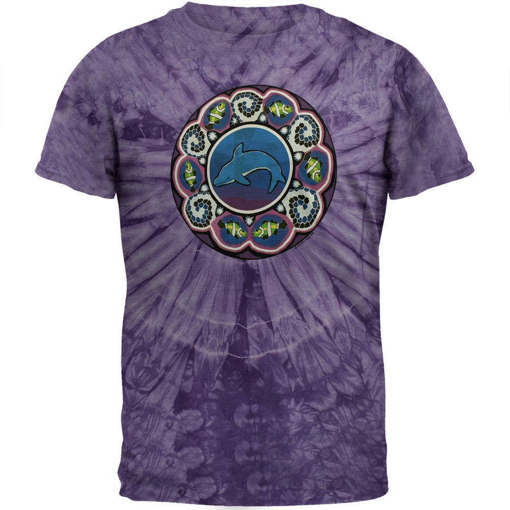 Fimo Dolphins - Tie Dye T-Shirt Men's T-Shirts Old Glory LG Purple
