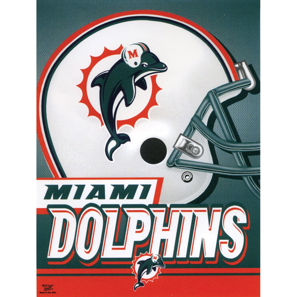 Miami Dolphins - Helmet 27"X37" Vertical Flag Flags Old Glory OS Multi