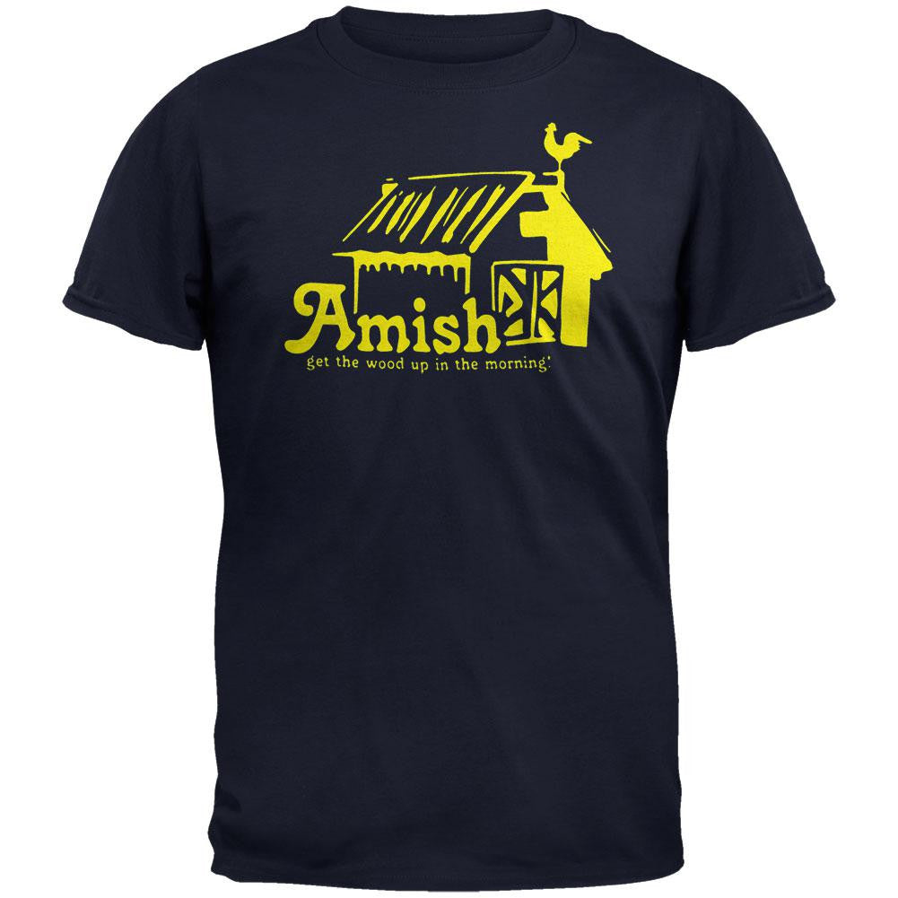 Amish Get The Wood Up T-Shirt Men's T-Shirts Old Glory MD Blue