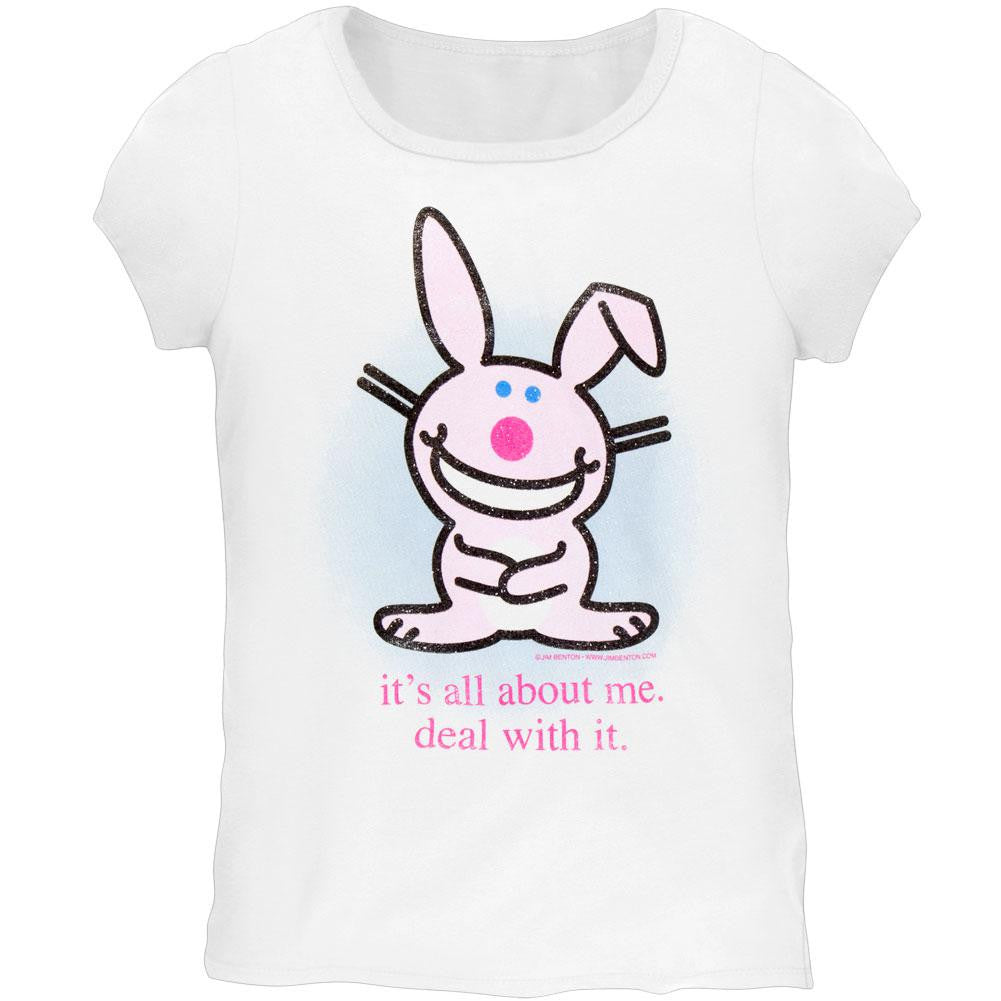 Happy Bunny - About Me Youth T-Shirt Youth T-Shirts Happy Bunny LG White