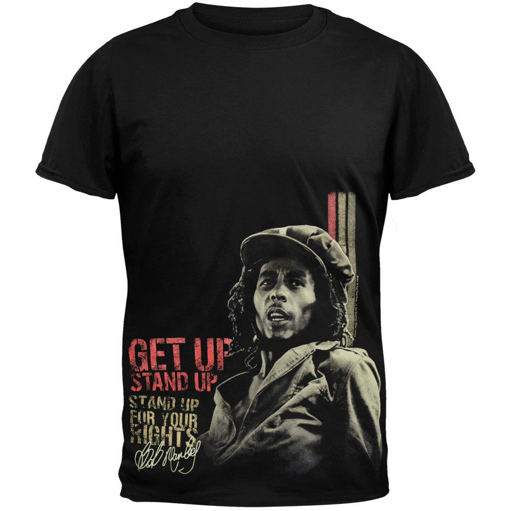 Bob Marley - Get Up Black Youth T-Shirt Men's T-Shirts Bob Marley SM Black