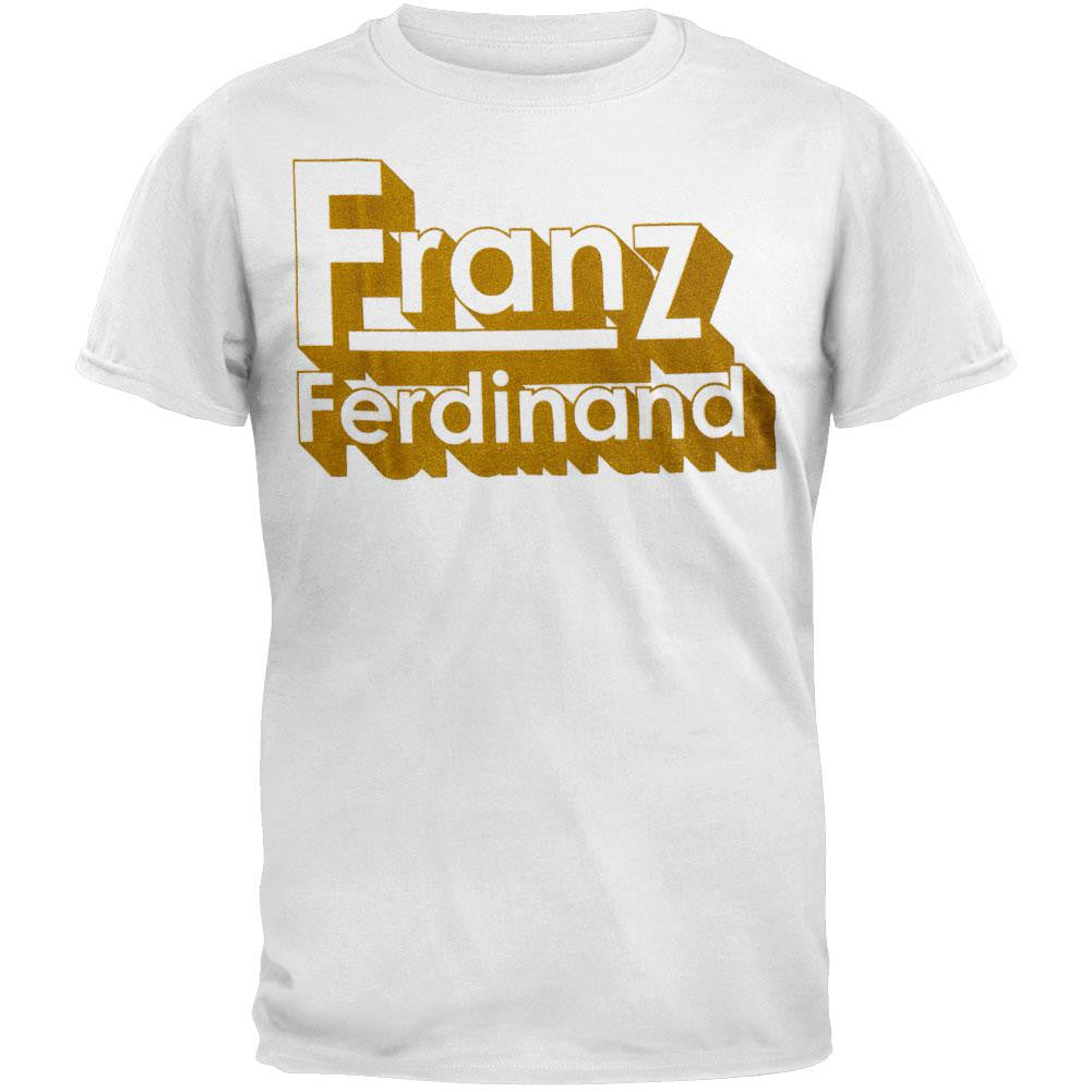 Franz Ferdinand - Gold Logo T-Shirt Men's T-Shirts Franz Ferdinand XL White