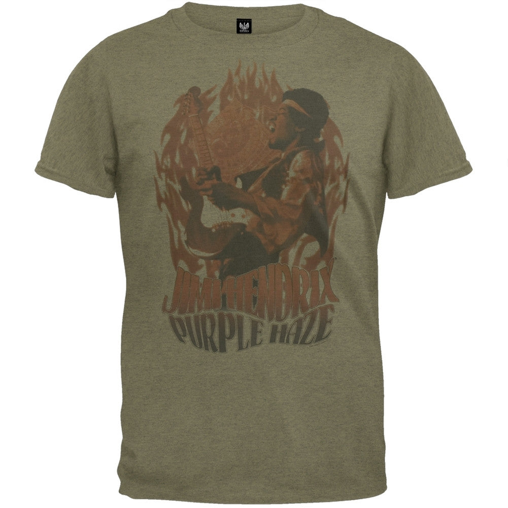 Jimi Hendrix - Psychedelic Purple Haze Soft T-Shirt Men's T-Shirts Jimi Hendrix 2XL Green