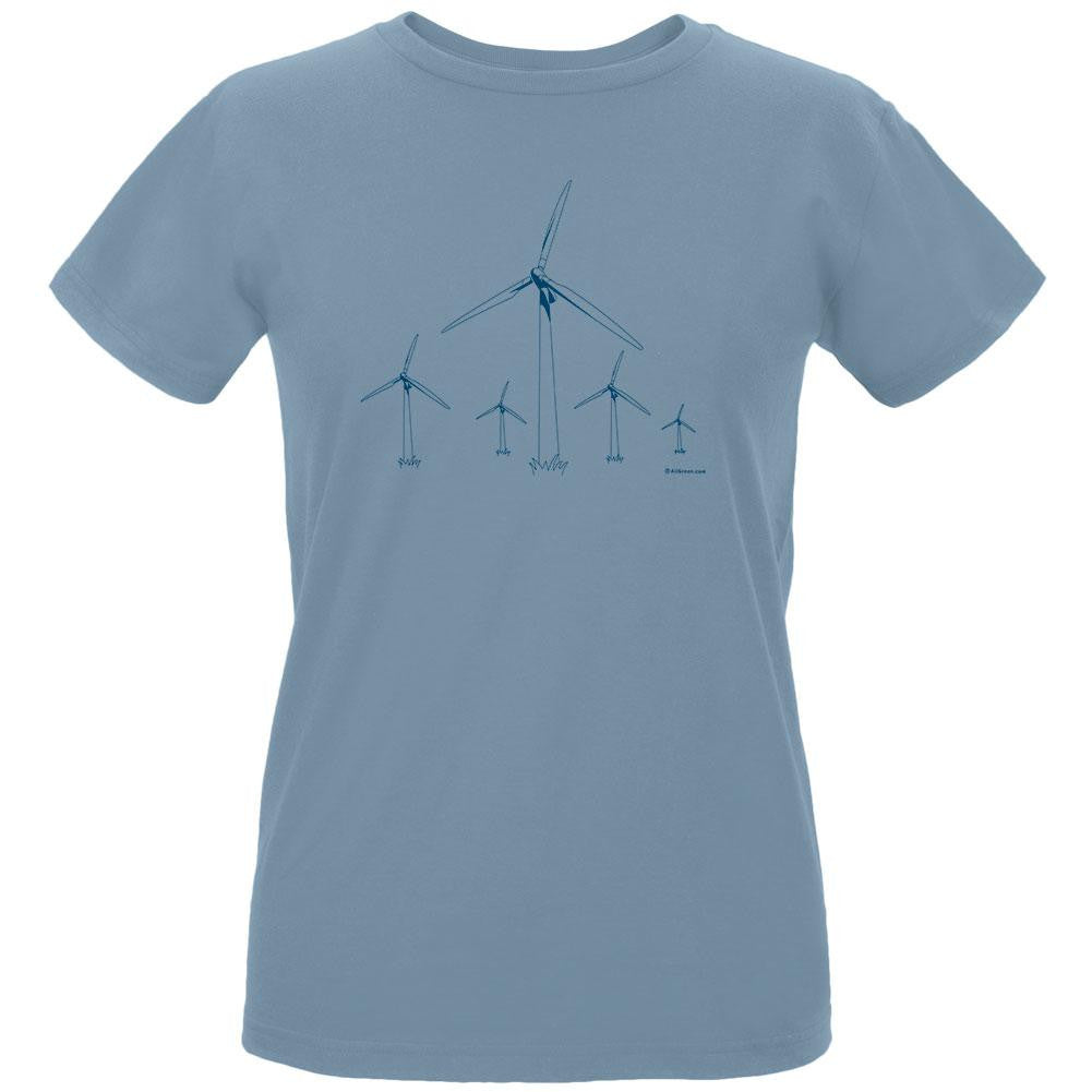 Wind Power Organic Women's T-Shirt Women's T-Shirts Old Glory LG Blue