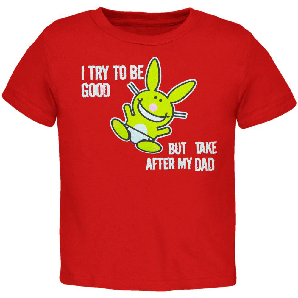 Happy Bunny - I Try To Be Dad Toddler T-Shirt Toddler T-Shirts Happy Bunny MD Red