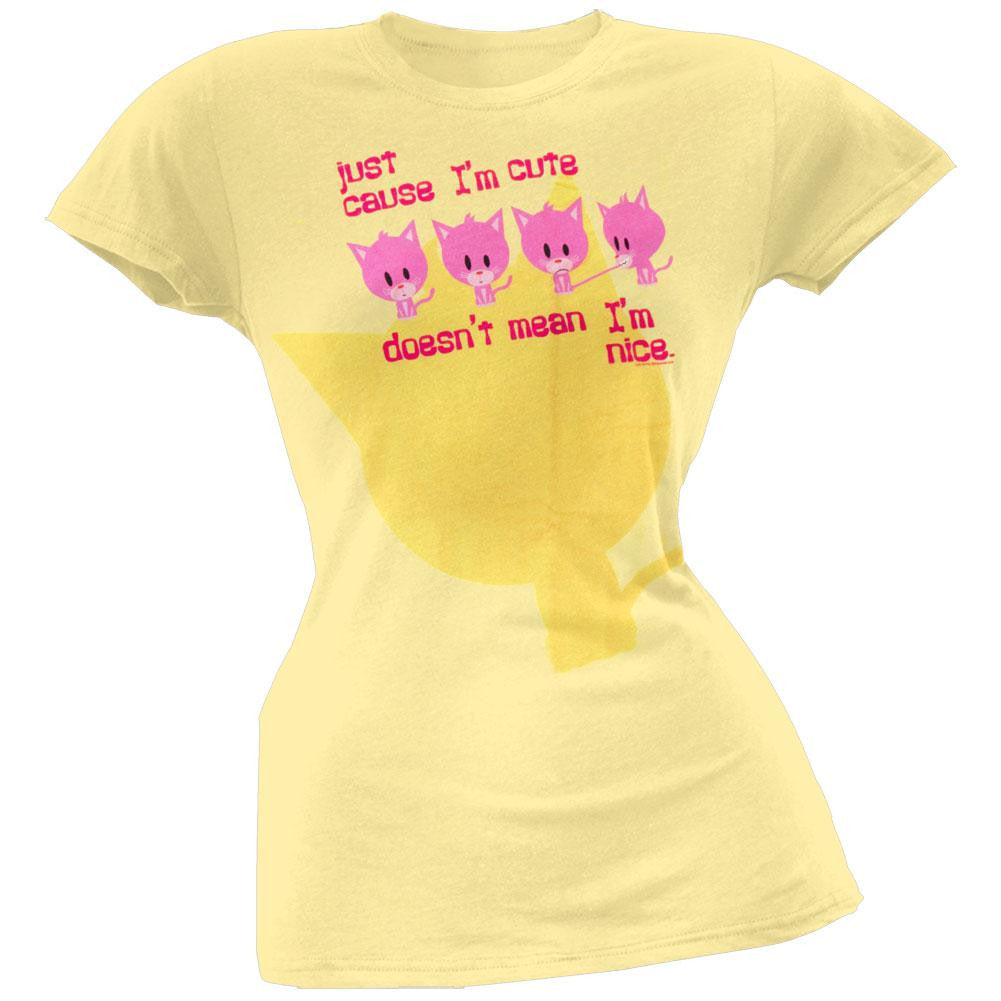 Jimmy - Just Cause I'm Cute Juniors T-Shirt Juniors T-Shirts Just Jimmy LG Yellow