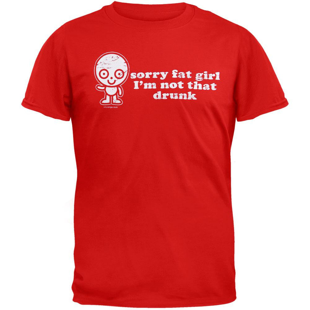 Wrongo - Sorry Fat Girls T-Shirt Men's T-Shirts Wrongo 2XL Red