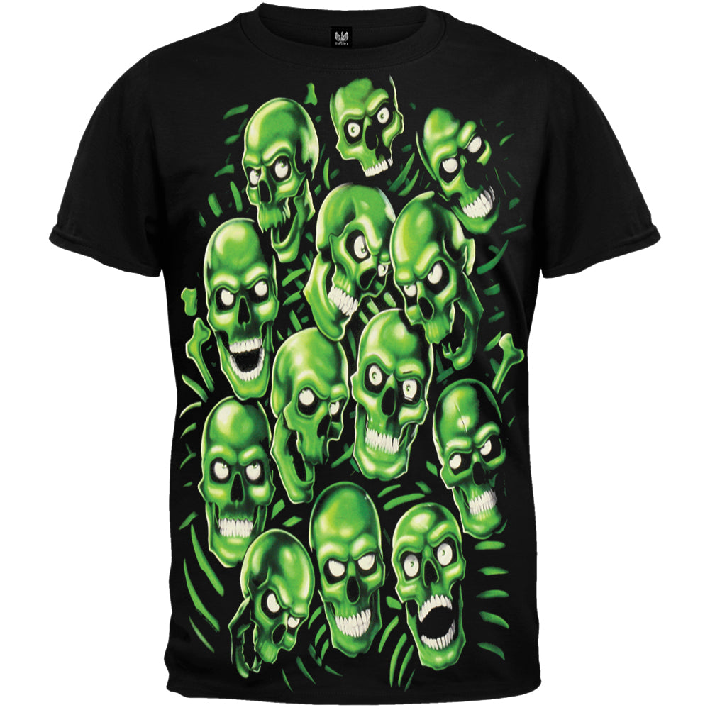 Green Skulls Skullpile Men's T Shirt Men's T-Shirts Skull Fashions XL Black