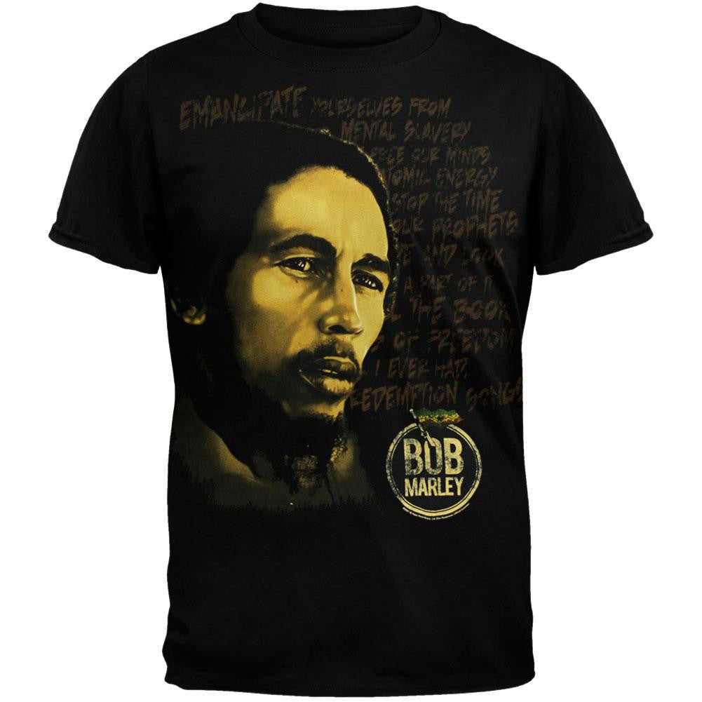 Bob Marley - Redemption Black T-Shirt Men's T-Shirts Bob Marley SM Black