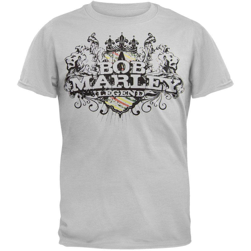 Bob Marley - Lion Emblem T-Shirt Men's T-Shirts Bob Marley SM Grey