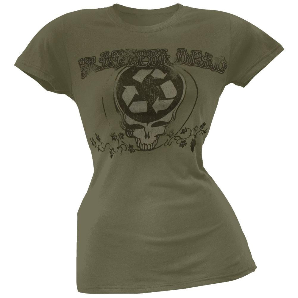 Grateful Dead - Recycle SYF Juniors Organic T-Shirt Juniors T-Shirts Grateful Dead MD Green