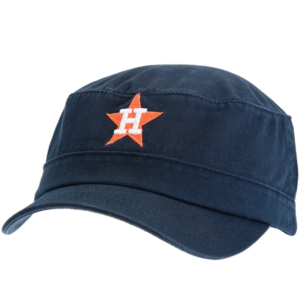 Houston Astros - Logo Squad Fitted Blue Cadet Cap Cadet Caps Houston Astros MD Blue