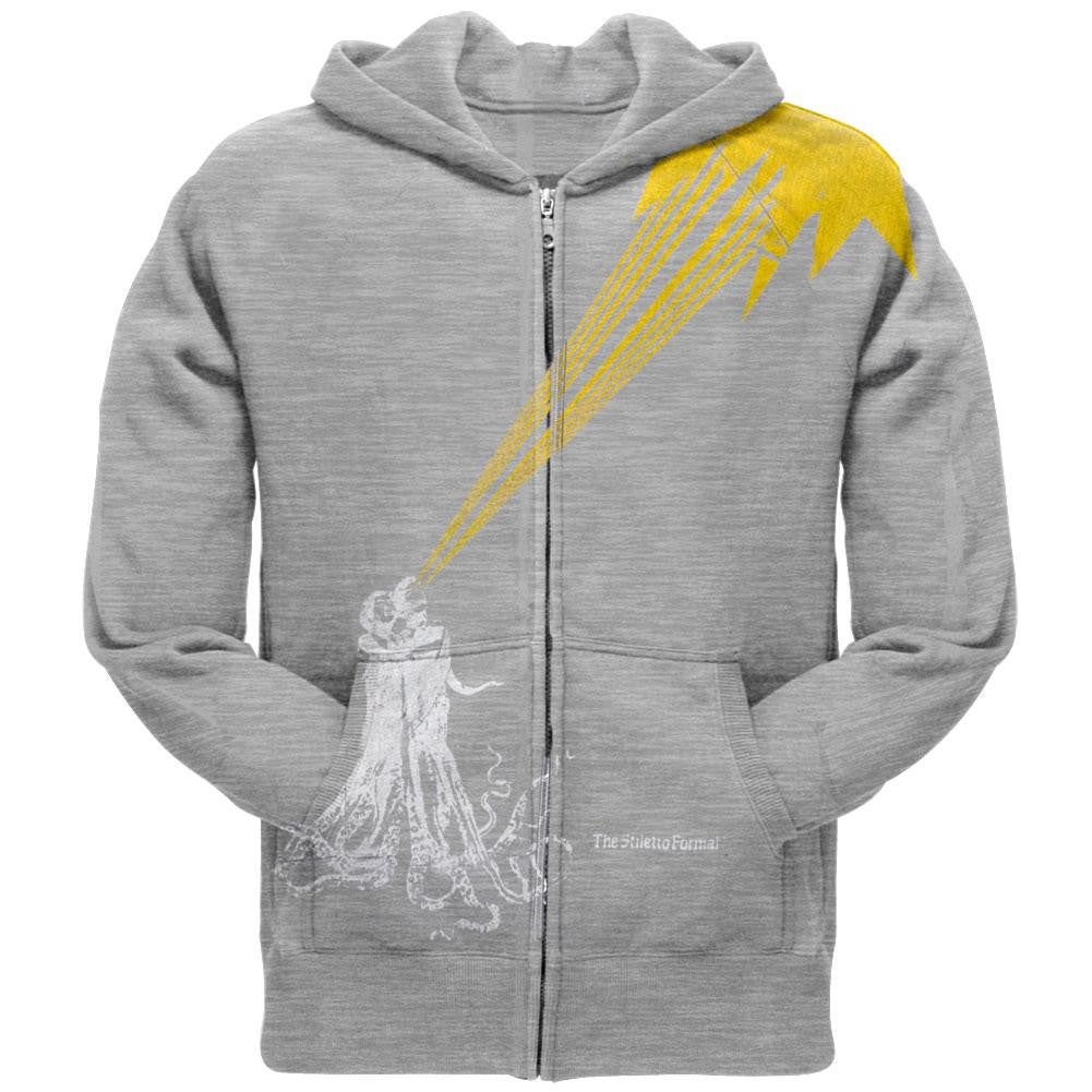 The Stiletto Formal - Octopus Rays Zip Hoodie Men's Hoodies The Stiletto Formal LG Grey