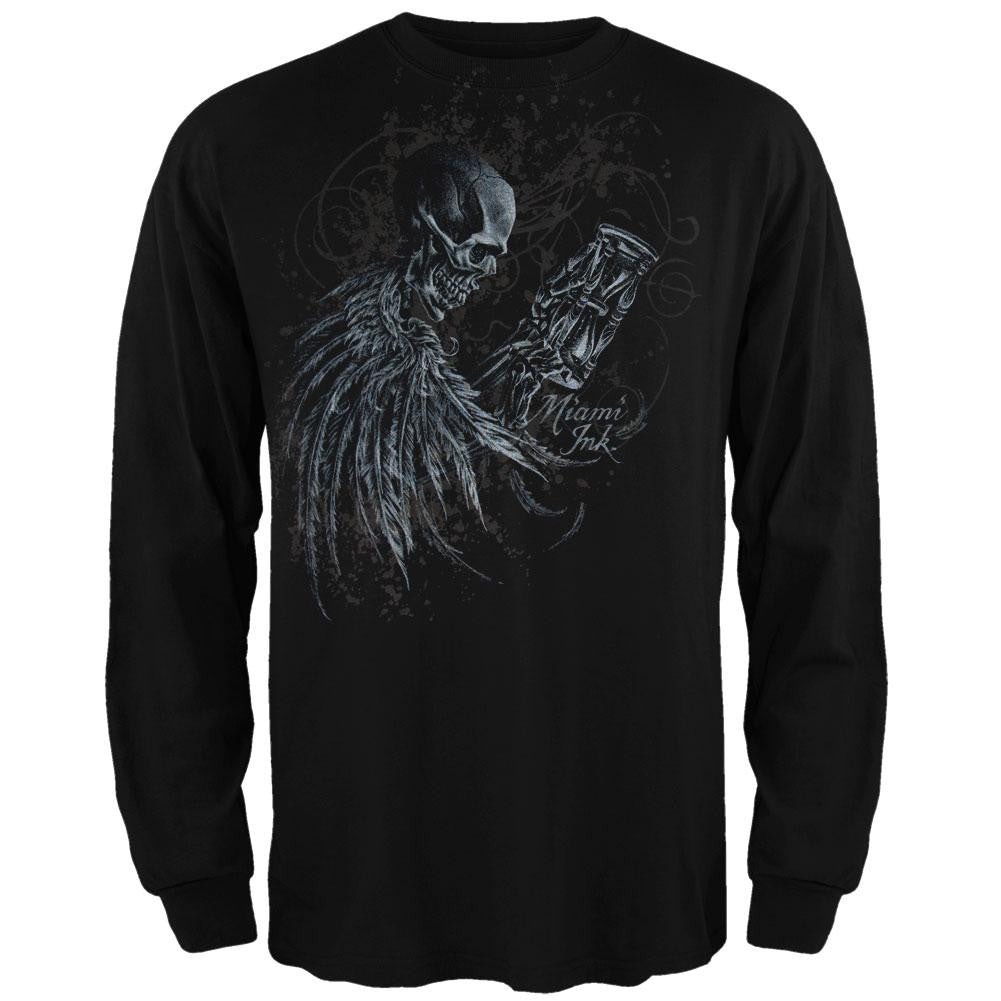 Miami Ink - Que Tiempo Long Sleeve T-Shirt Men's Long Sleeves Miami Ink SM Black