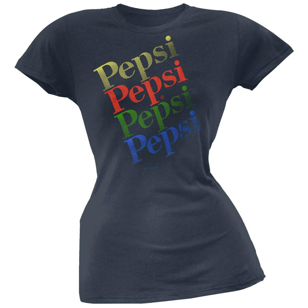 Pepsi - Stripes Juniors T-Shirt Juniors T-Shirts Pepsi LG Blue
