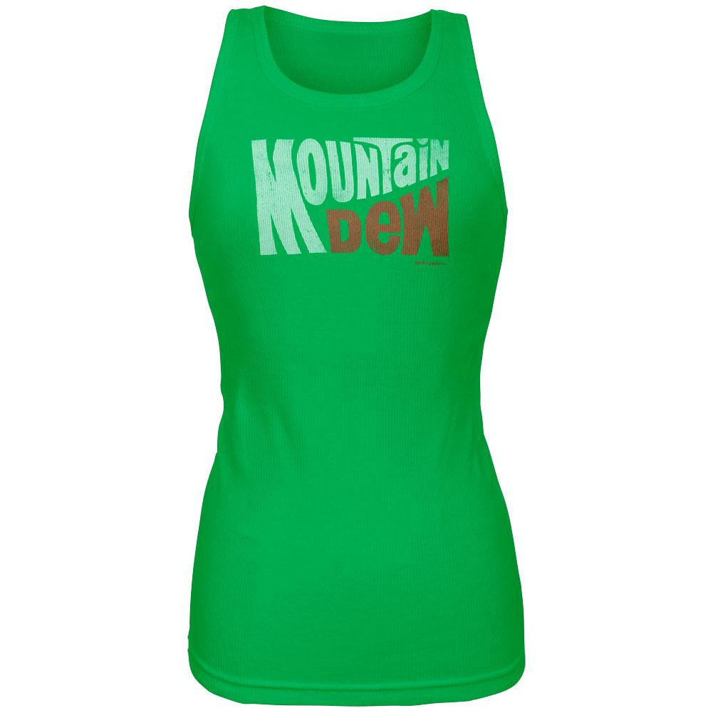 Mountain Dew - Classic Juniors Green Tank Top Juniors Tank Tops Mountain Dew LG Green