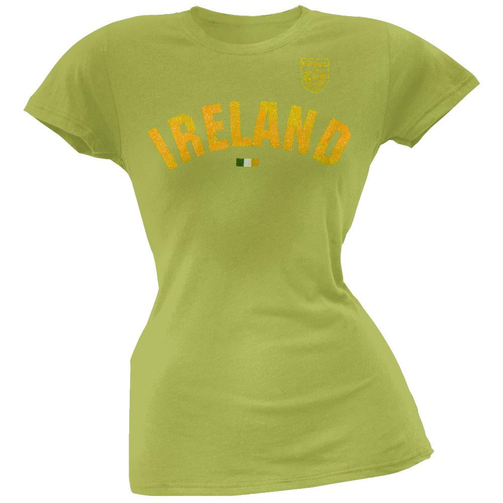 Ireland - Glitter Juniors T-Shirt Juniors T-Shirts Old Glory LG Green