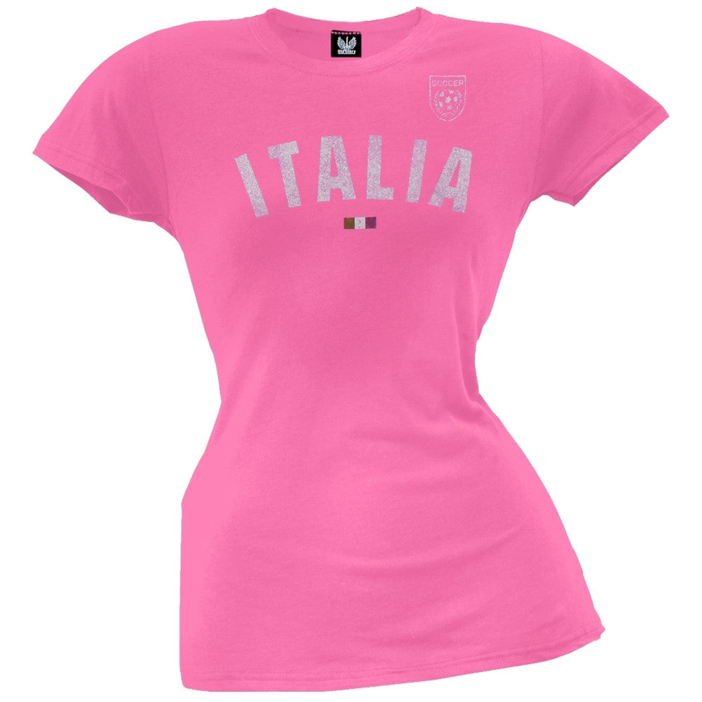 Italia Bright Glitter Juniors Soccer T-Shirt Juniors T-Shirts Old Glory