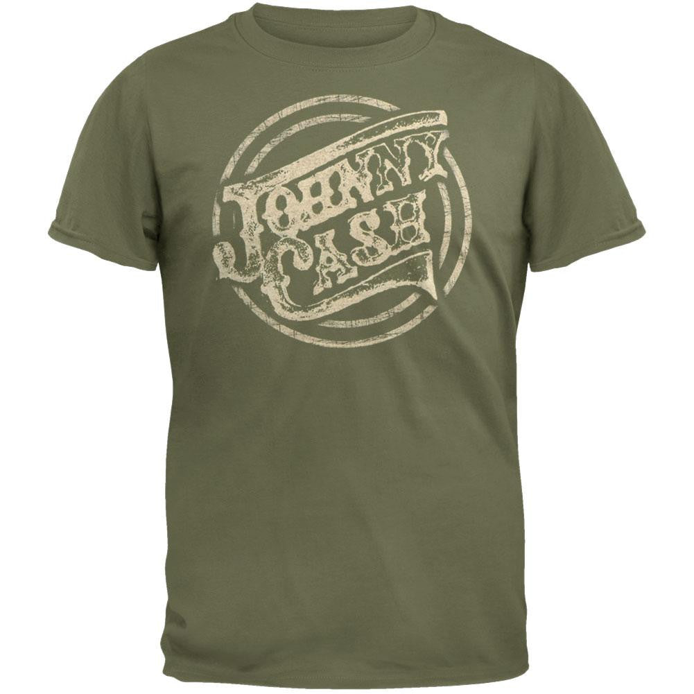 Johnny Cash - Circle Logo Soft T-Shirt Men's T-Shirts Johnny Cash 2XL Green
