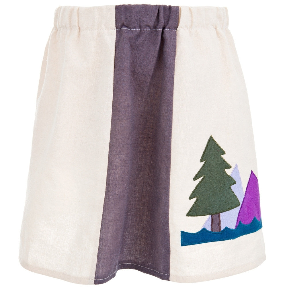 Little Hippie - Moon & Mountains Natural Toddler Skirt Toddler Skirts Little Hippie