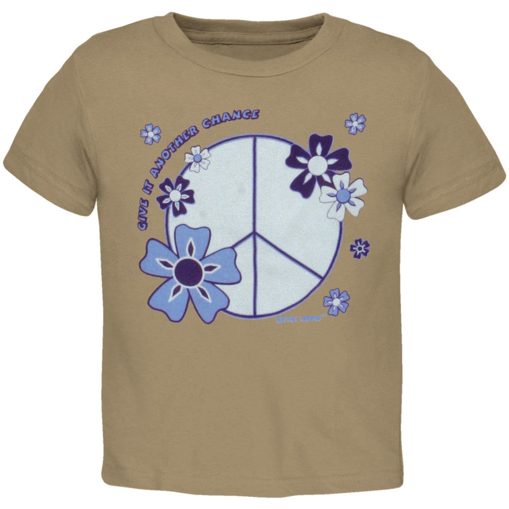 Little Hippie - Peace Khaki Toddler T-Shirt Toddler T-Shirts Little Hippie