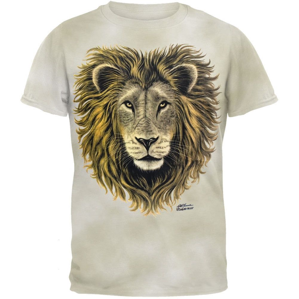Lion Tie Dye T-Shirt Men's T-Shirts Rastafari 2XL Tan